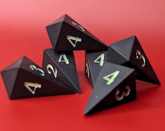 Glow Gothica - 6D4 Handmade Dice Set