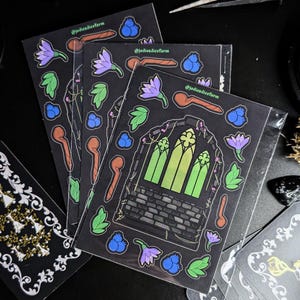 Dungeon Druids Sticker Sheet – D&D Druid Class Gothic Window