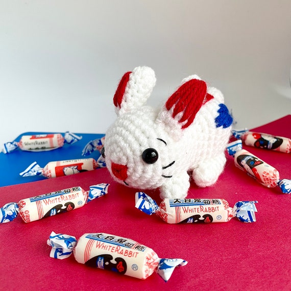 white rabbit candy plush