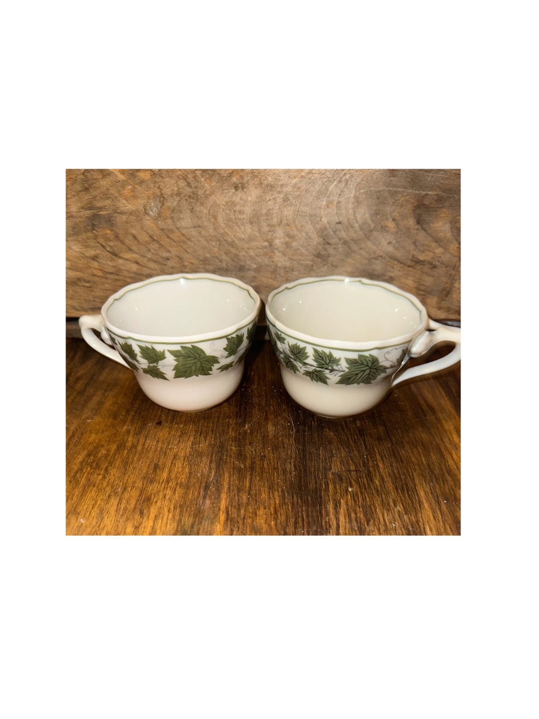 Vintage 1940s Halsey Fine China Lorelei Teacups Rare Ivy Etsy