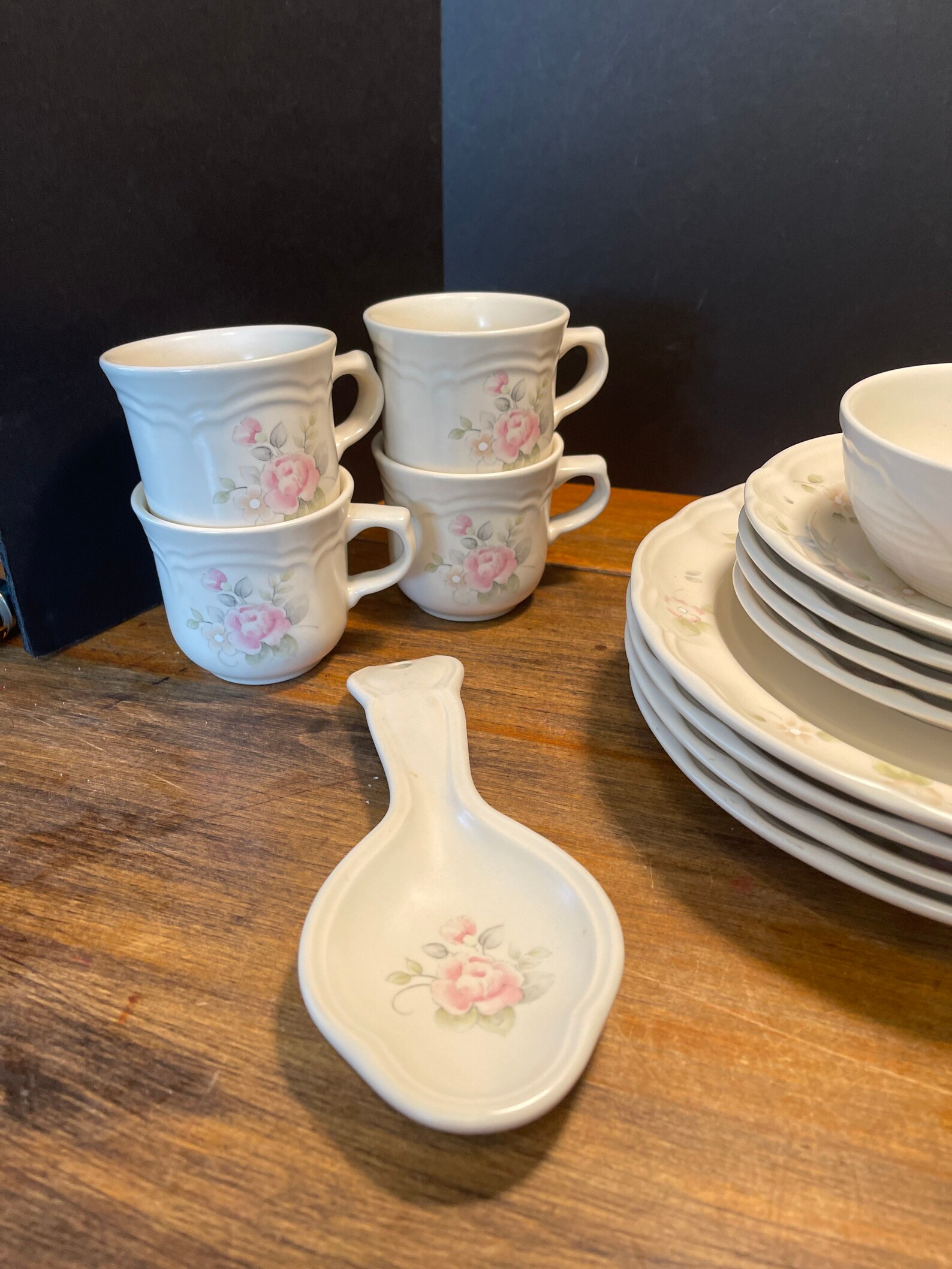 Pfaltzgraff Tea Rose 13 Piece Dinnerware Set Service for 4 No Etsy