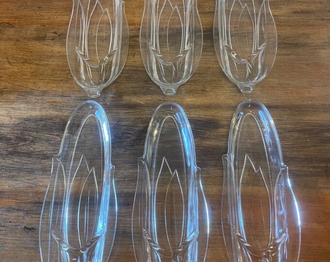 Vintage Glass Corn on the Cob Dishes Banana Split Plates Set Etsy