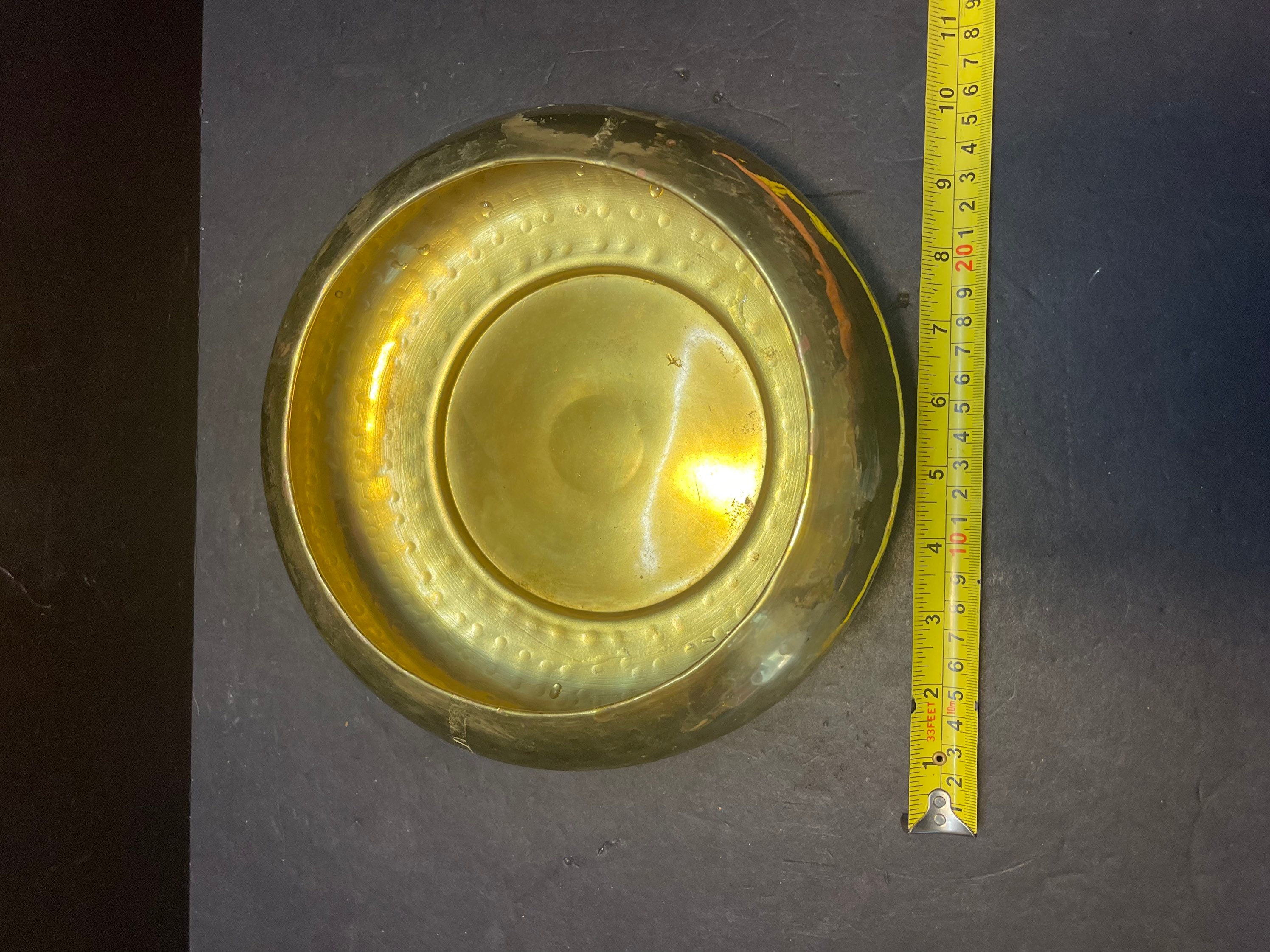 Vintage Solid Brass Decorative Bowl Hand Made 10 Diameter Etsy