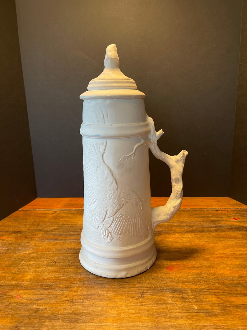Unpainted Unfinished Vintage Ceramic American Bald Eagle Stein Etsy