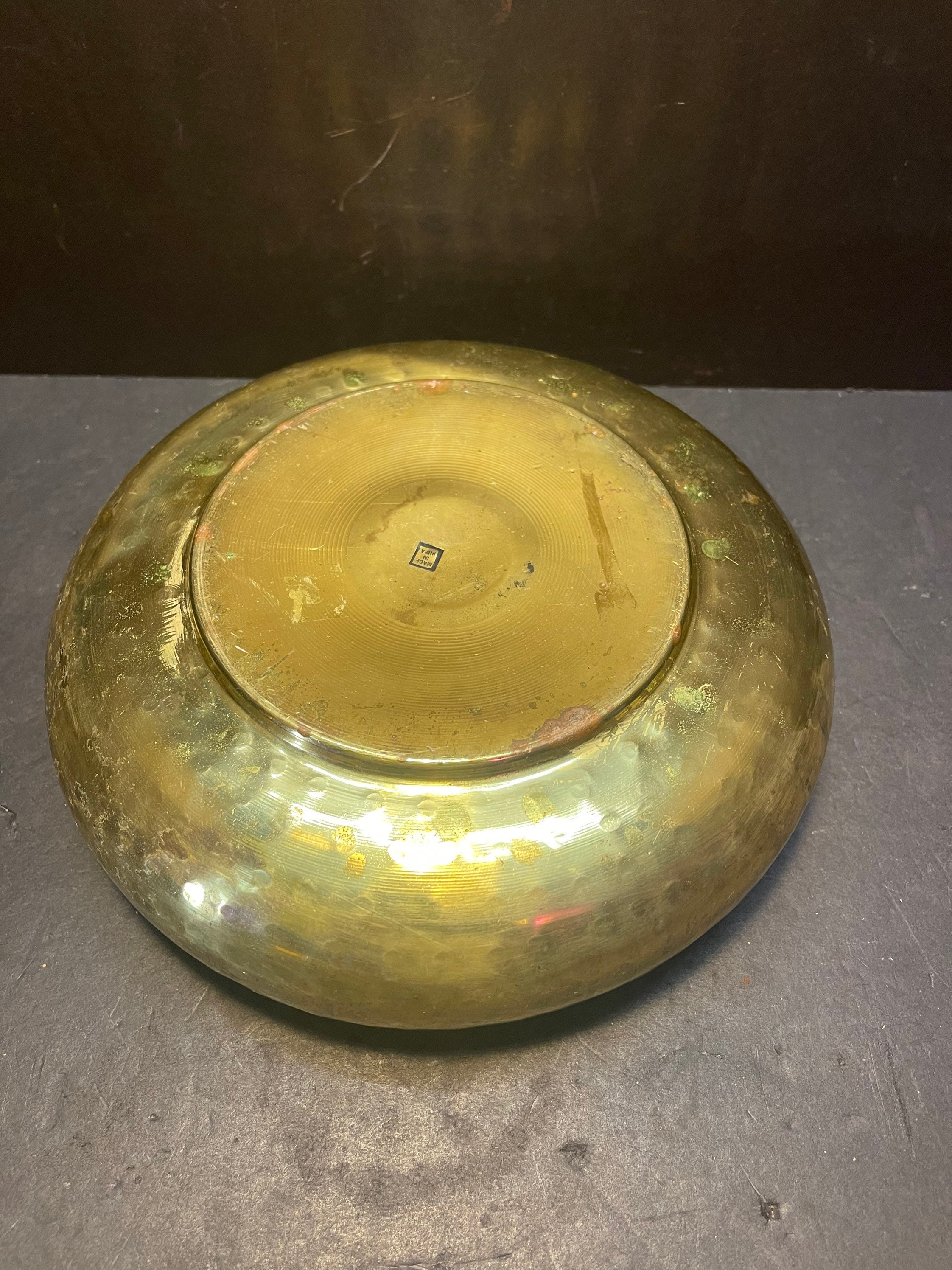 Vintage Solid Brass Decorative Bowl Hand Made 10 Diameter Etsy