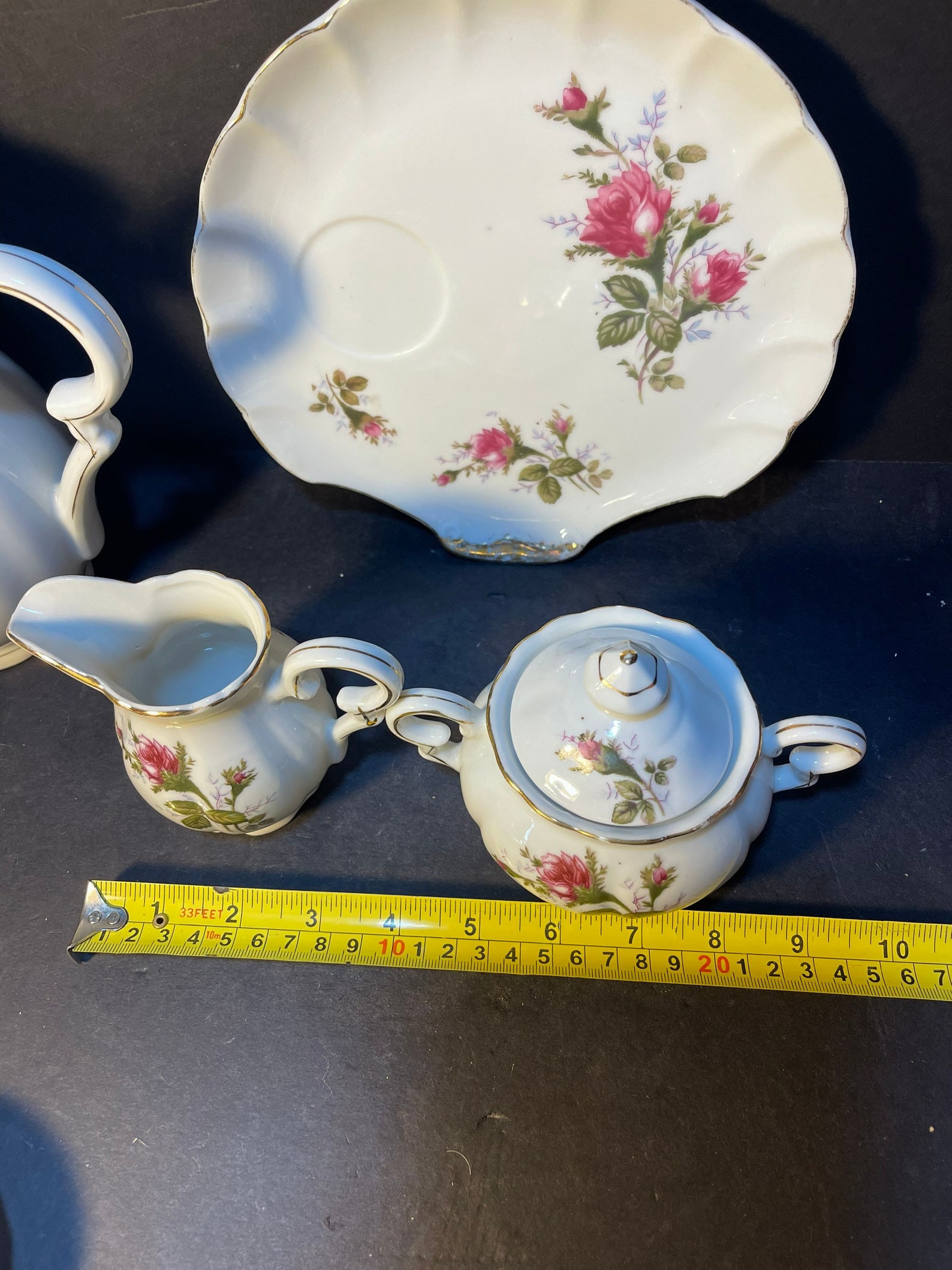 Vintage 21 Pc Moss Rose Demitasse Coffee Tea Set Japan Etsy