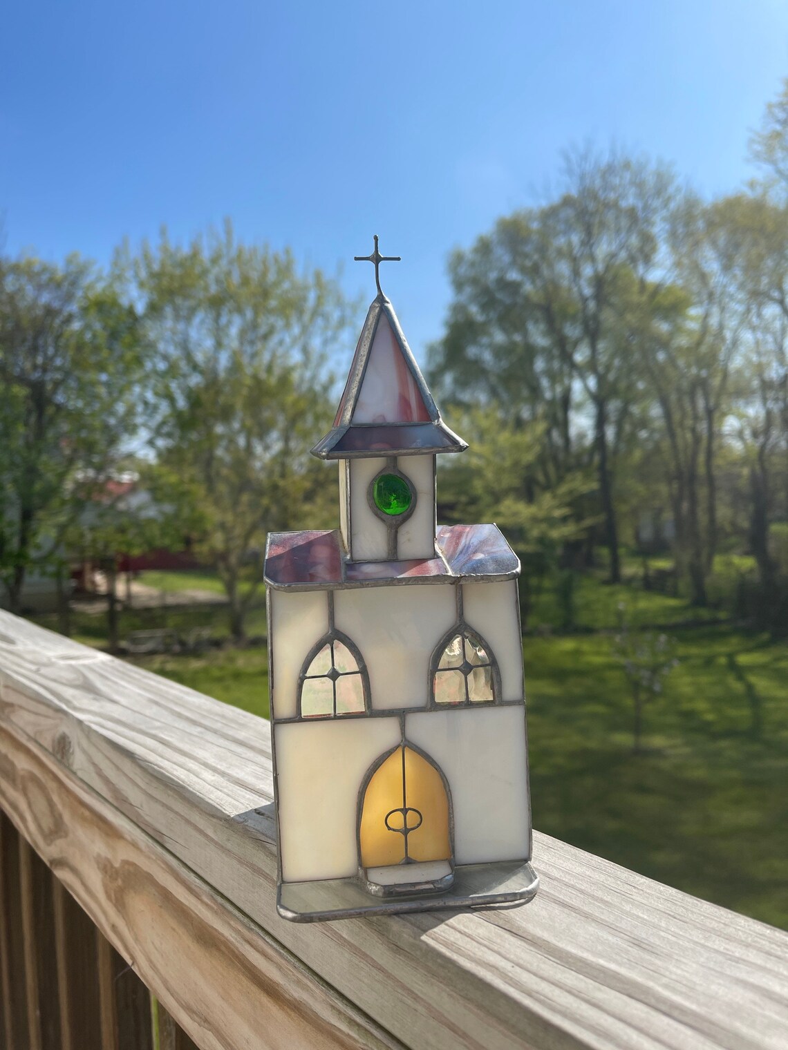 Vintage Handcrafted Stained Glass Church Candle Holder One of Etsy