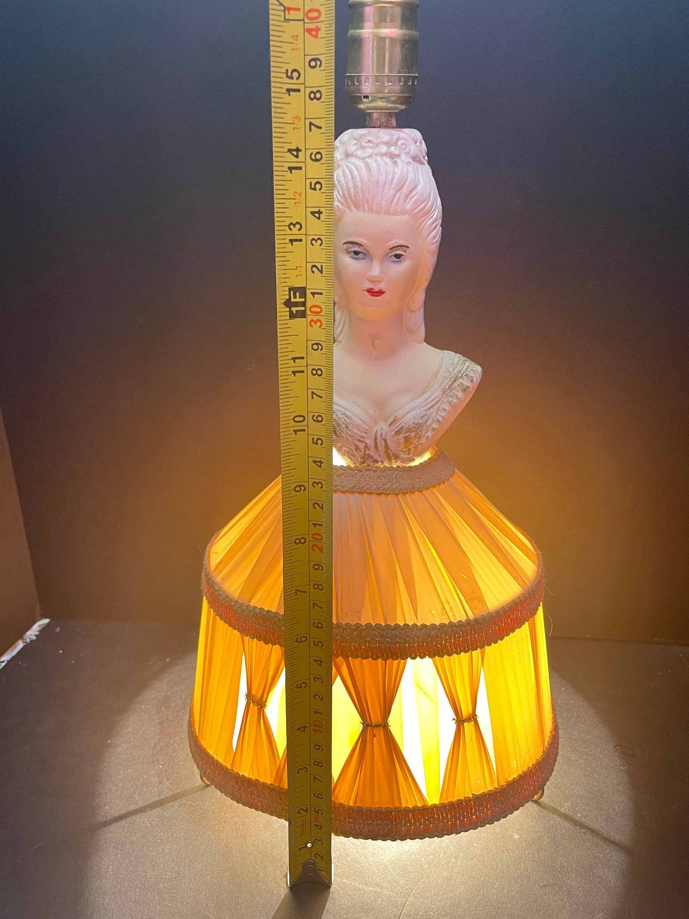 Vintage Chalkware Victorian Lady Lamp Beautiful Etsy