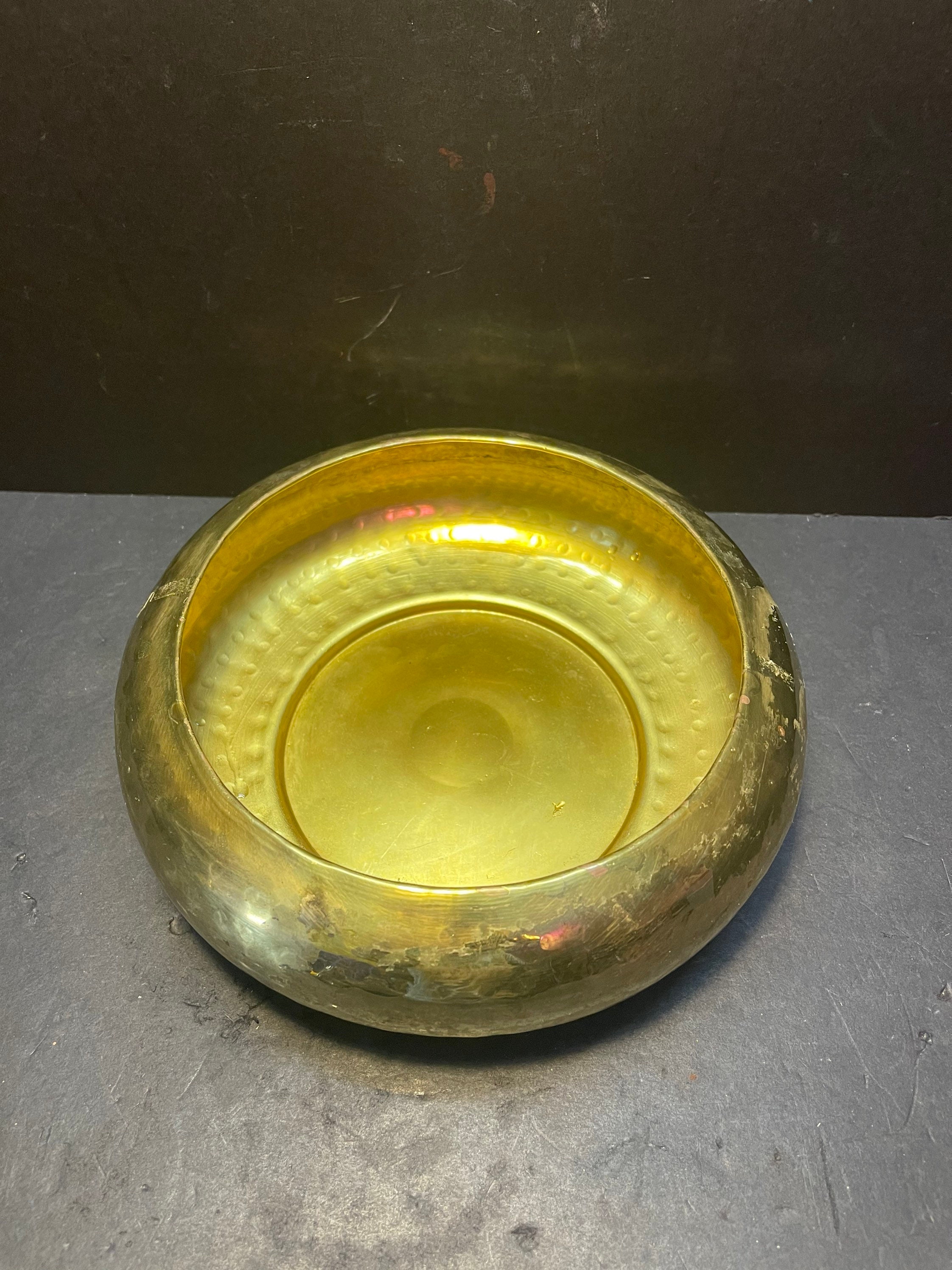 Vintage Solid Brass Decorative Bowl Hand Made 10 Diameter Etsy