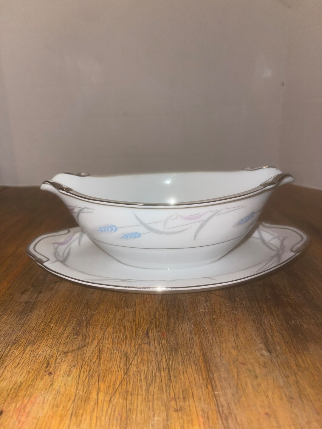 Vintage Valmont China Gravy Boat Pattern Royal Wheat Etsy