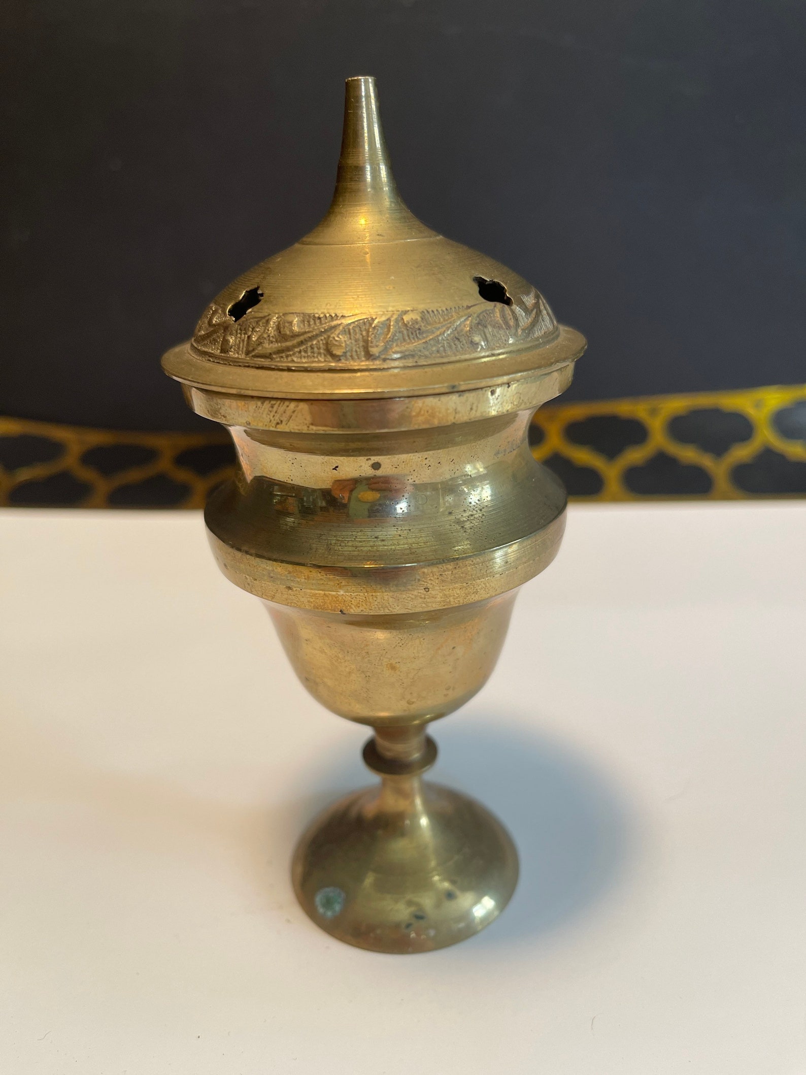 Vintage Brass Incense Burner made in India 6 inches tall Etsy