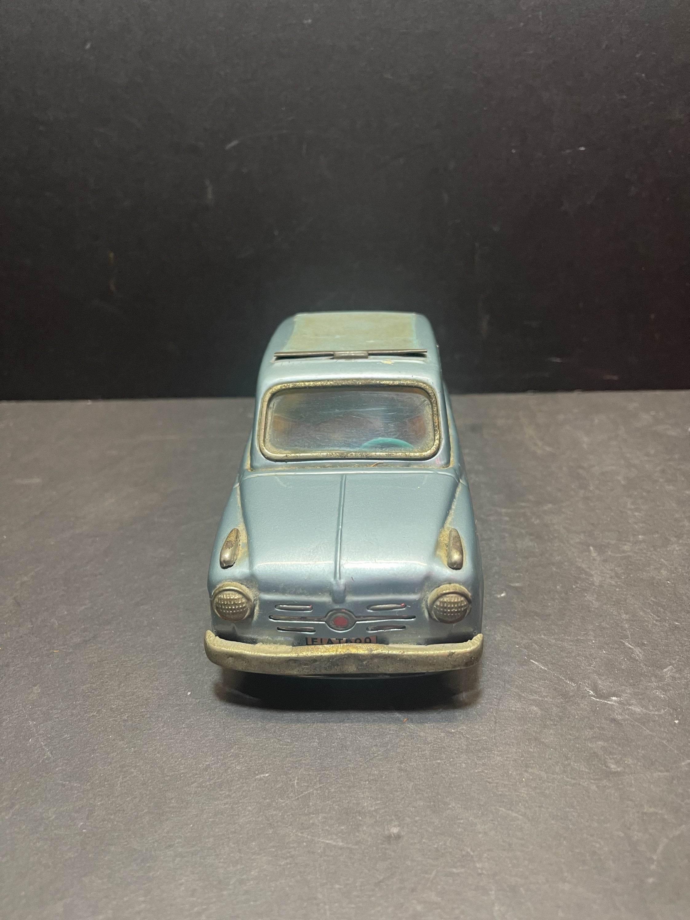 1960 VINTAGE CRAGSTAN BANDAI FIAT-600 SUNROOF SEDAN TIN FRICTION W/ORIGINAL BOX