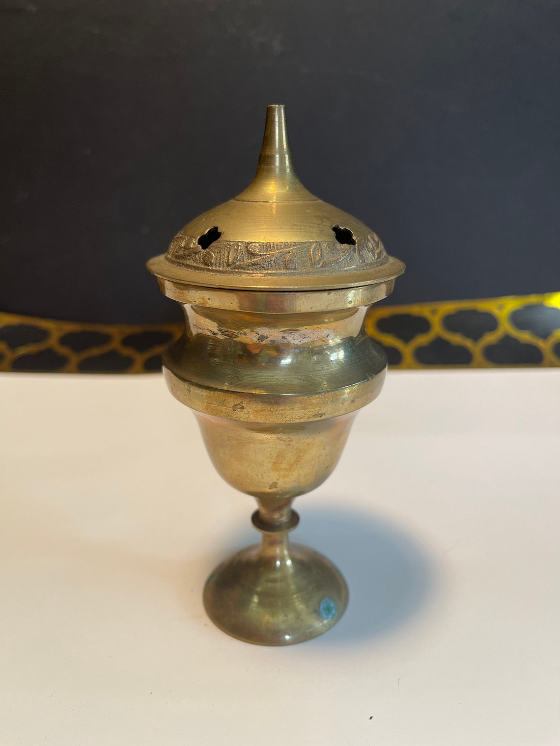 Vintage Brass Incense Burner made in India 6 inches tall Etsy