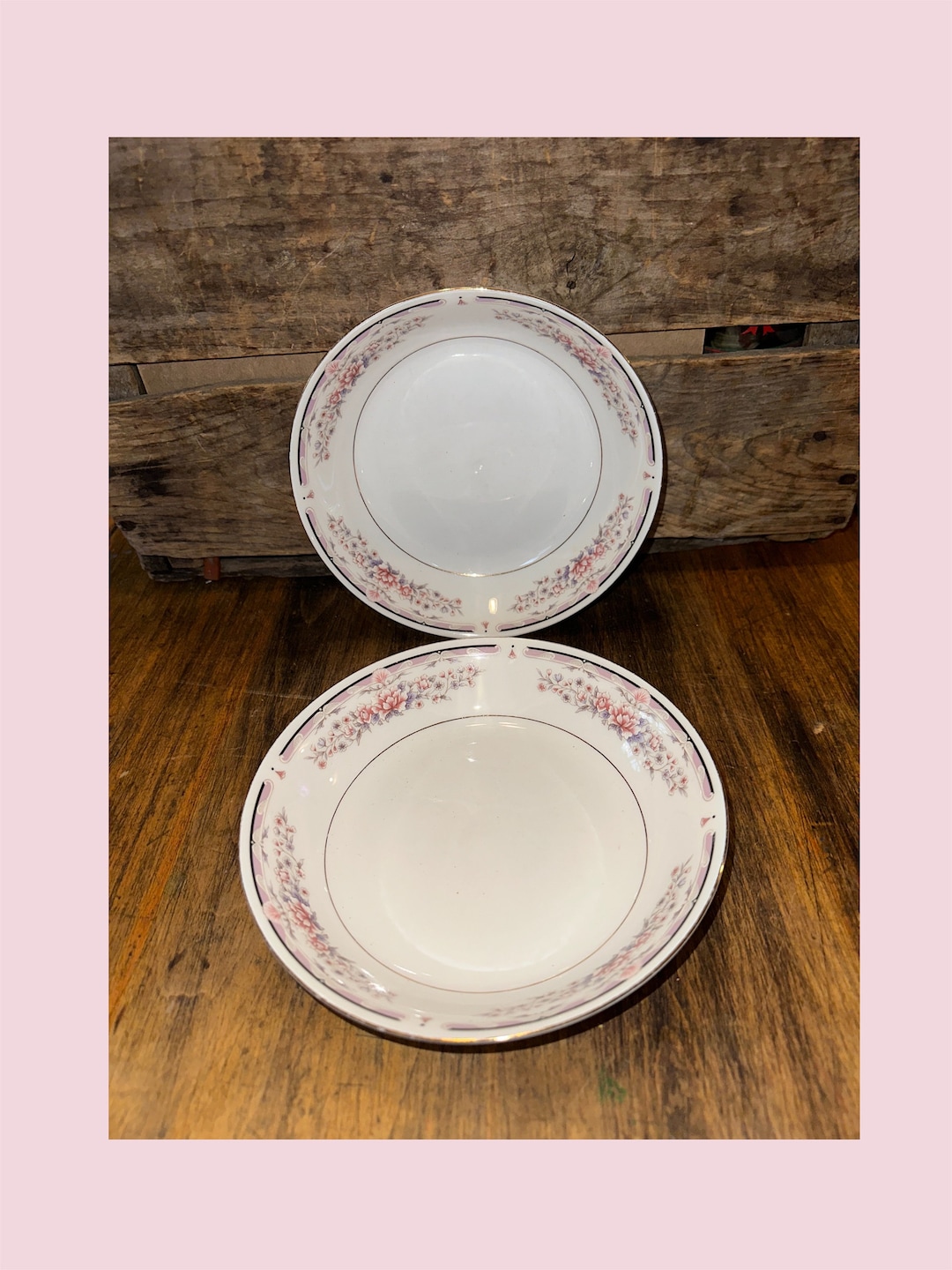 Vintage China Pearl Fine China donna Set 2 Soup Etsy