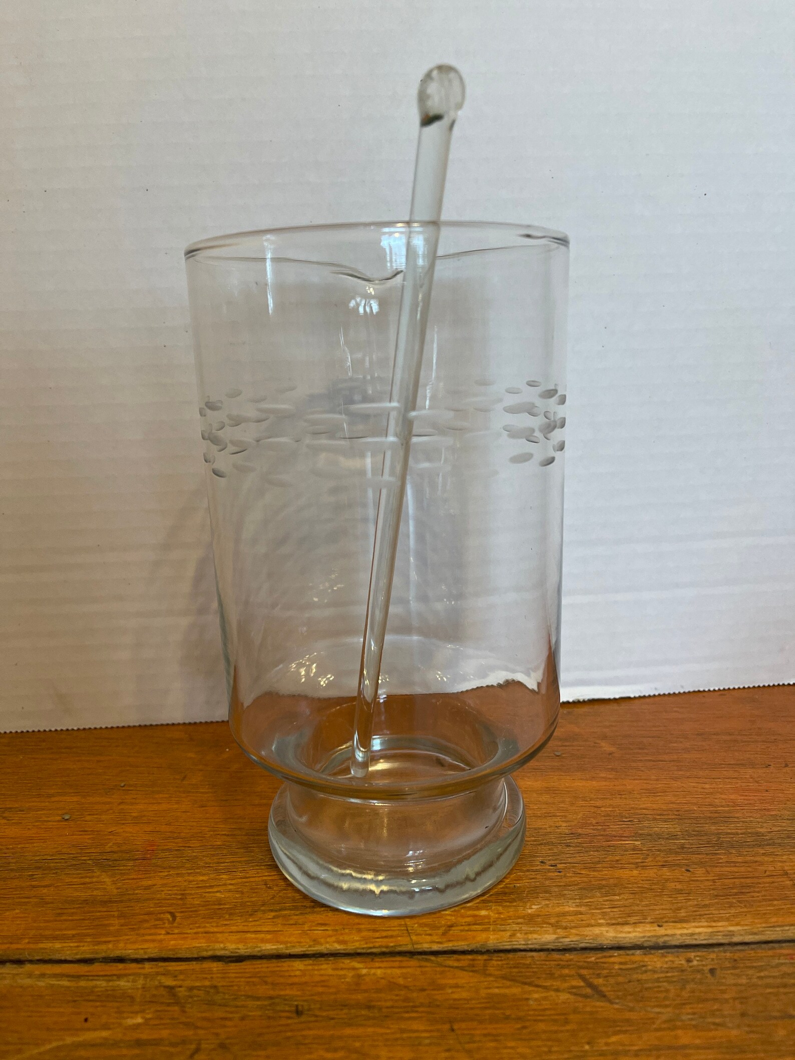 Vintage Etched Glass Cocktail Pitcher W/ Stir Stick Etsy