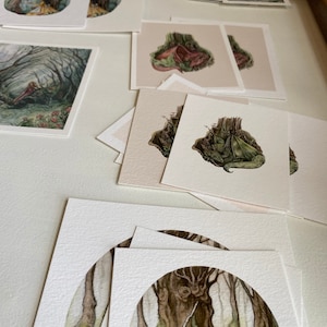Two Surprise Mini Prints, Print Bundle, Tiny Illustrations, Whimsical Art