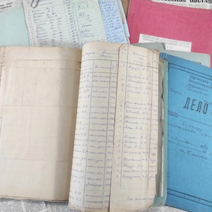 Documentos antiguos soviéticos de los años 40 a los 80