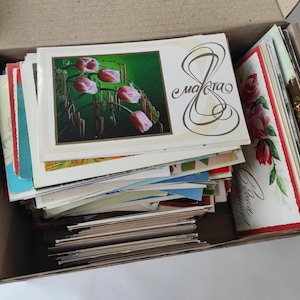 Paquet de 3,3 livres / 1,5 kg Cartes postales de voeux soviétiques