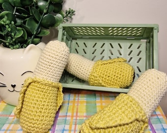 Banana Banana Banana - Jouet pour chat crocheté avec herbe à chat et Silvervine