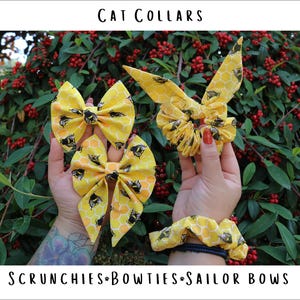 Busy Buzzy Bees - Bow Tie, Sailor Bow, Scrunchies and Cat Collars For Cats & Dogs - ChosenByKai