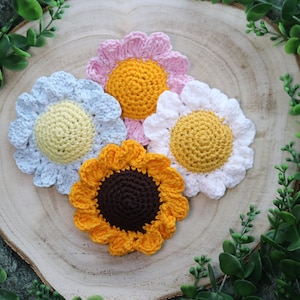 Daisy and Sunflower Flower Crochet Catnip & Silvervine Cat Toy