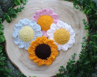 Daisy and Sunflower Flower Crochet Catnip & Silvervine Cat Toy