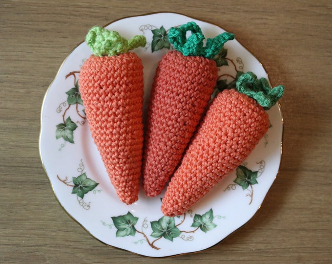 Crochet Catnip & Silvervine Carrot Cat Toy