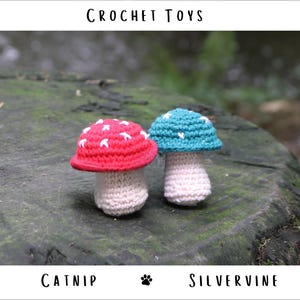Mushrooms! Cottagecore Crochet Catnip & Silvervine Cat Toy