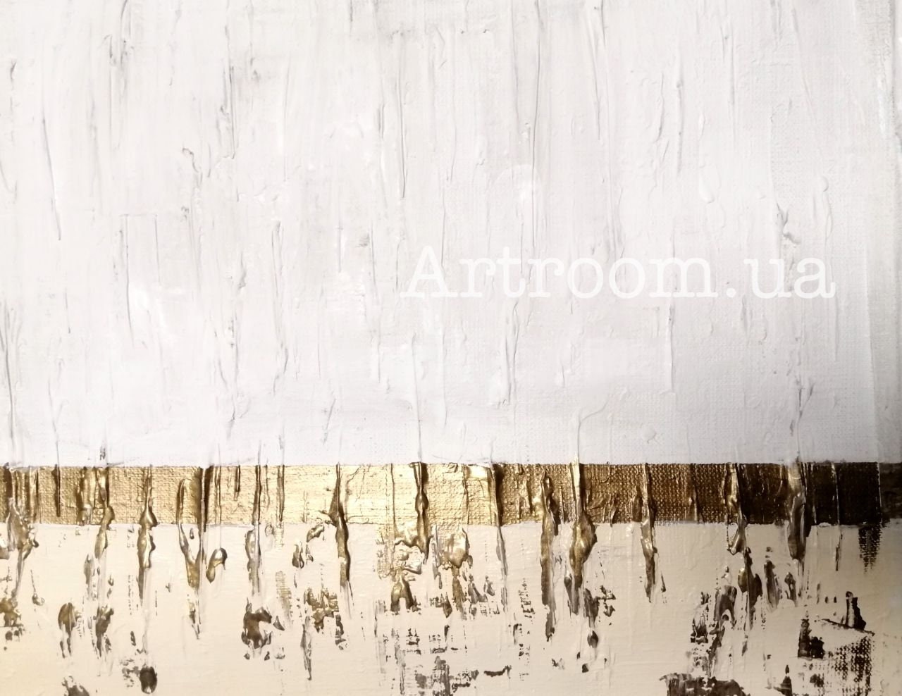 Weiße dekorative Malerei mit Bronzeband moderne Kunst große | Etsy