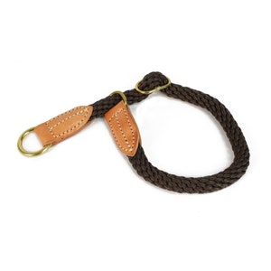 Lucrezia Braided Rope And Leather Slip Dog Collar in VARIOUS COLOURS
