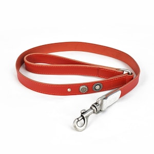 Ginevra Soft Calf Leather Dog with Studs and Swarovski Crystals Lead in VARIOUS COLOURS