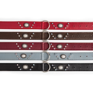 Vittoria Soft Calf Leather Dog Collar with Swarovski Crystals in VARIOUS COLOURS