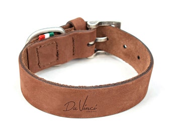 Massimo Waxed Calf Leather Dog Collar