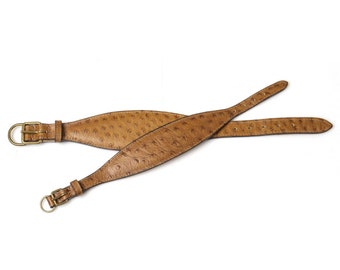 Monnalisa Soft Calf Leather Greyhound Dog Collar in TAN
