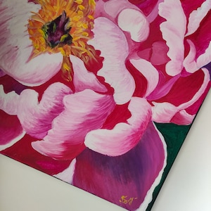 Adorable acrylic painting • spring • flower • pink painting