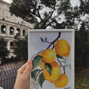 Pintura em aquarela de limão