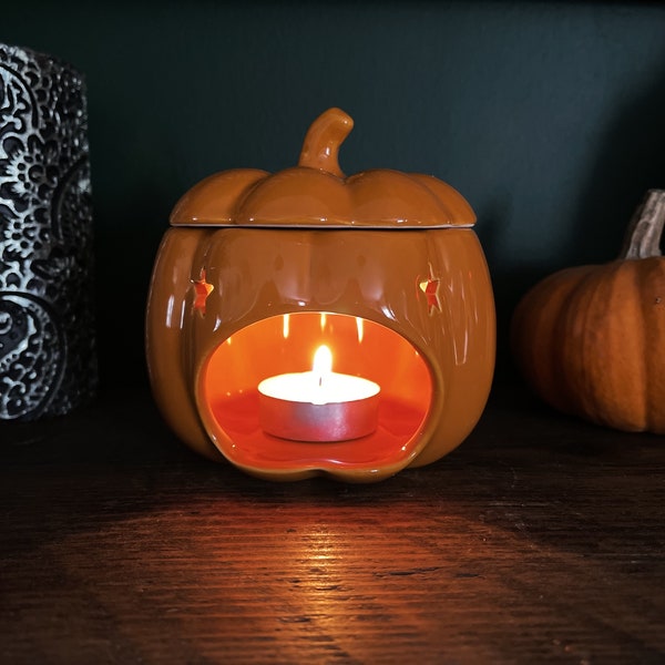 Pumpkin Burner \ Ceramic Oil Burner \ Wax Melts and Essential Oils \ Wax Melt Burner \ Aromatherapy \ Aroma Lamp