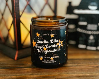 Bougie Hauts Seigneurs et Chefs d'Aile : Bougie de Soja Parfumée Cacao Noir et Patchouli