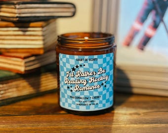 Vous préférez plutôt lire une histoire d'amour : bougie parfumée à la guimauve et à la cerise, bougie livresque