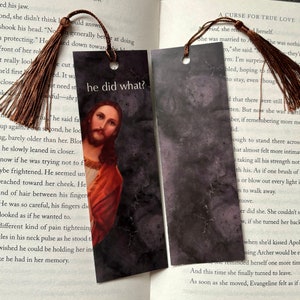 Marque-page Jésus furtivement / Cadeau lecture / Livres / Marque-page / Cadeau livresque / Livre / Il a fait quoi / Drôle / Jésus / Mème