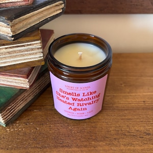 Smells Like She's Watching Heated Rivalry Again: Citrus, Rose, & Lily Scented Candle, Bookish Candle image 2