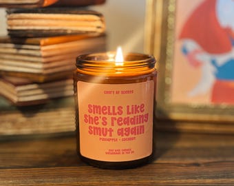 Bougie Reading Smut Again : bougie de soja parfumée tropicale, 8 oz