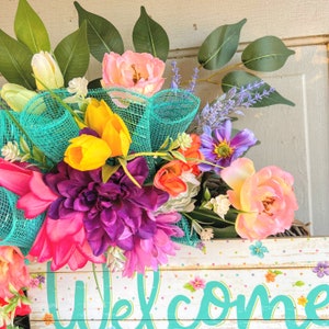 Welcome Spring Door Sign Spring Decor, Spring Door Decor Colorful Spring Decorations For Home, Wooden Spring Wall Decor Front Door Decorations Hanging Door Sign Door Signs For Outdoor Indoor (Boots