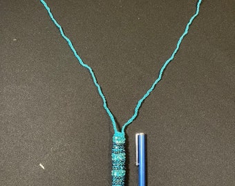 Light and blue stylus holder necklace plus free stylus