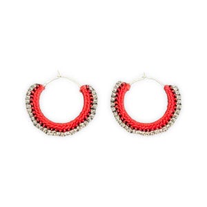 Red  beaded earrings