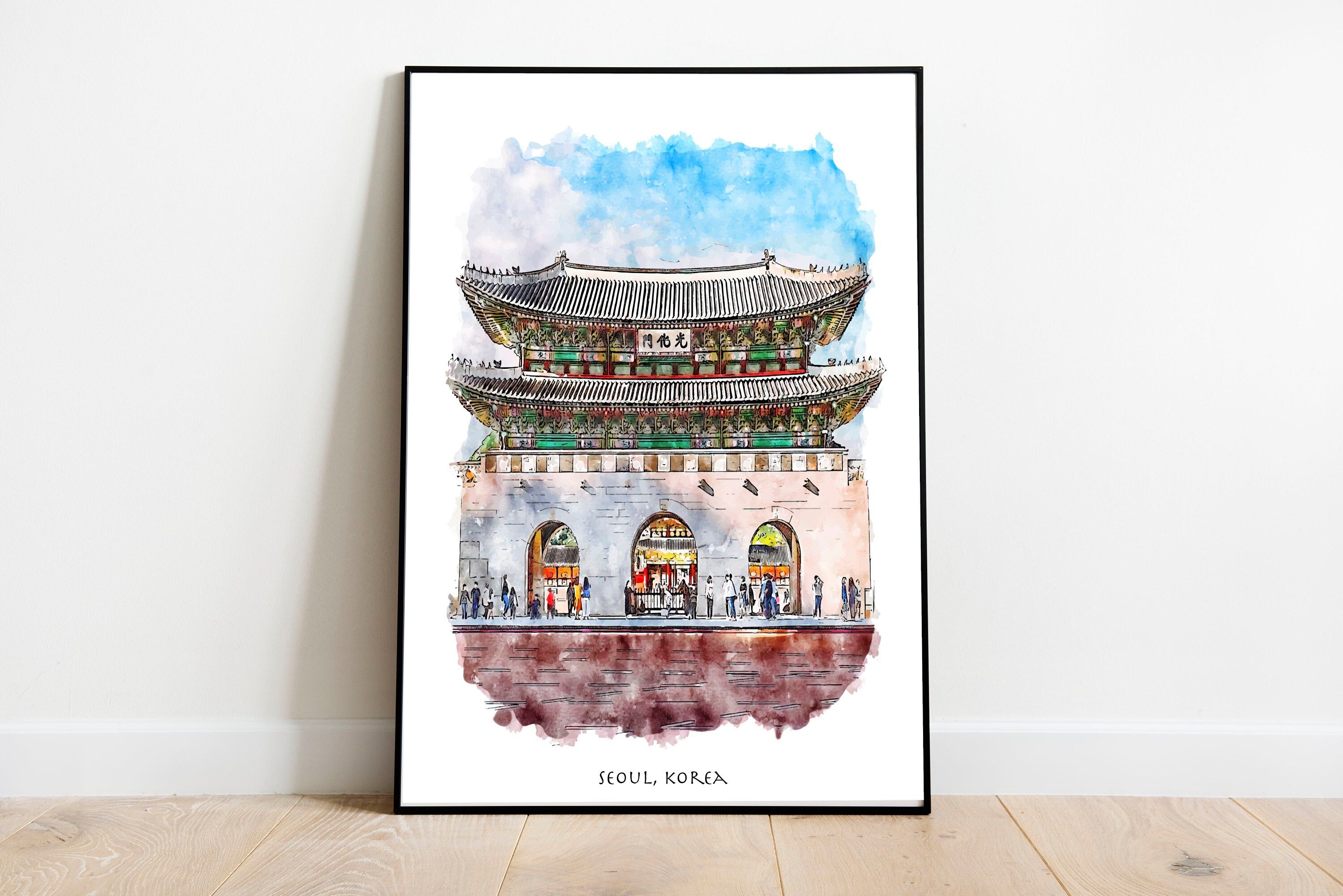 Seoul Print Korea Poster Korean Print Travel Poster Print Etsy