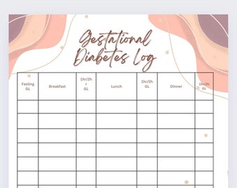 Gestational Diabetes Log -Pink