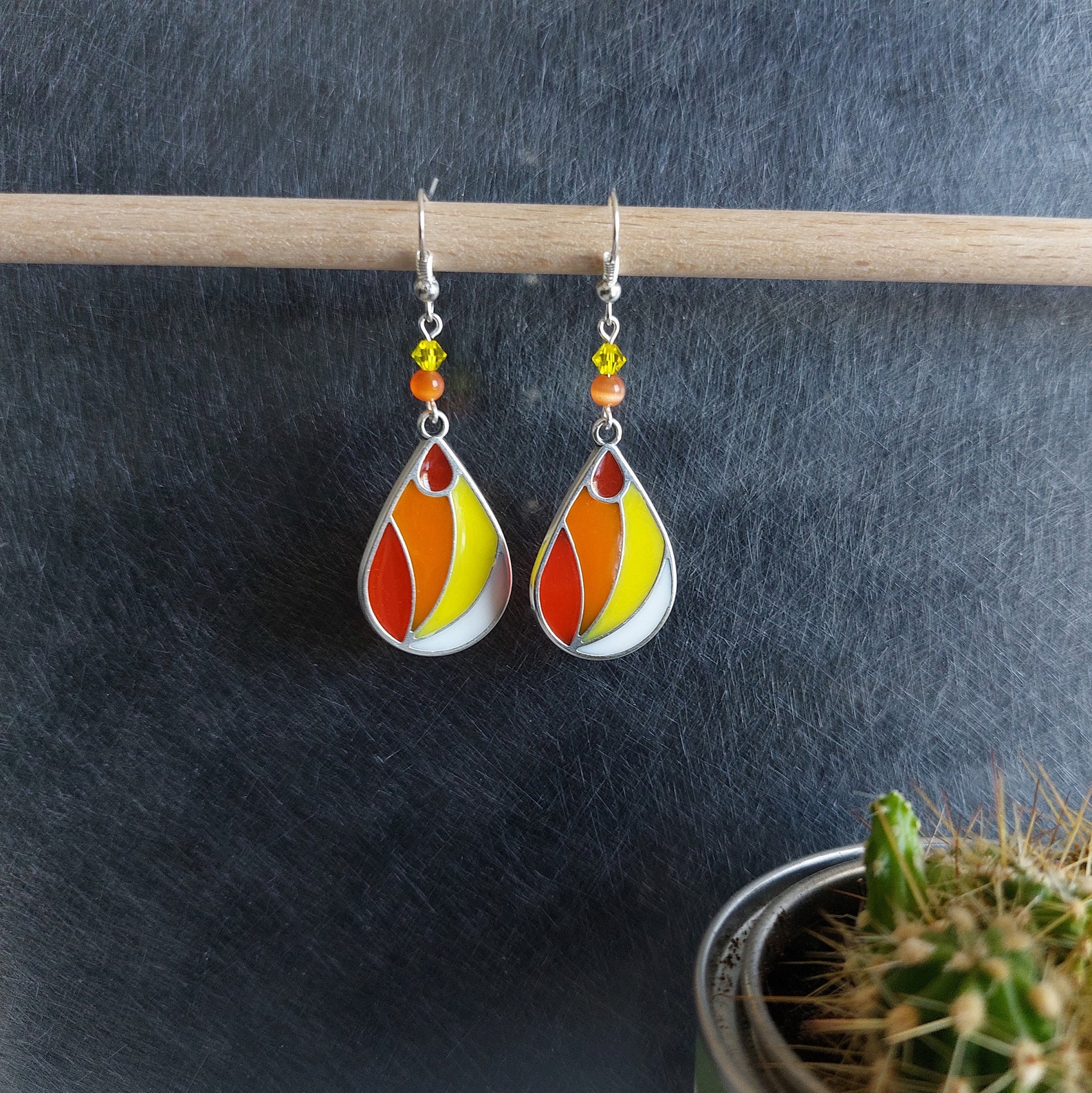 Epoxy resin earring Etsy