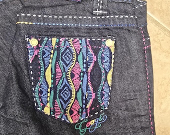New Vintage Coogie embroidered jeans 90's Y2K flared jeans never worn size 3/4