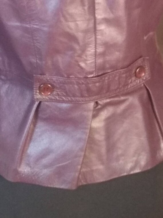 Vintage Purple Leather Blazer size 11 - image 5